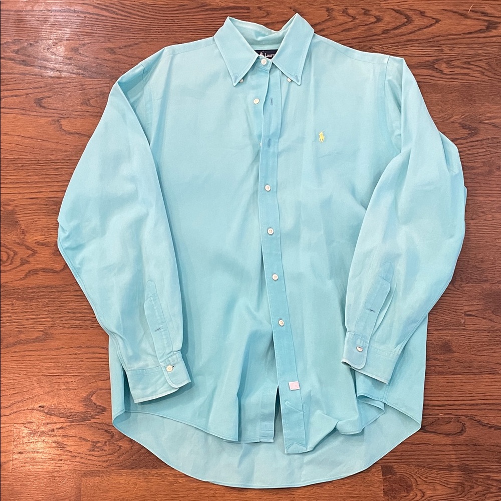 Vintage Polo Ralph Lauren Aqua Men's Button Down Shirt